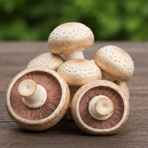 Button mushroom showing safe characteristics