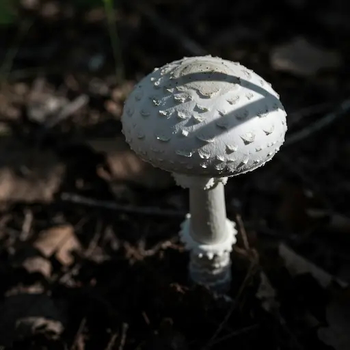Destroying Angel mushroom showing deadly characteristics