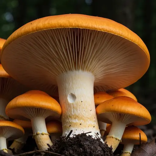 Jack O'Lantern mushroom showing toxic characteristics