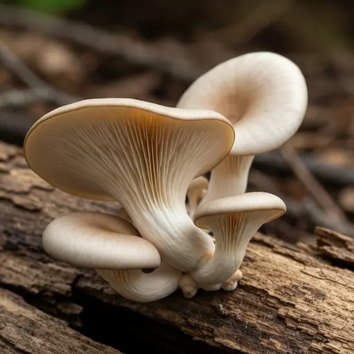 Oyster mushroom showing safe characteristics