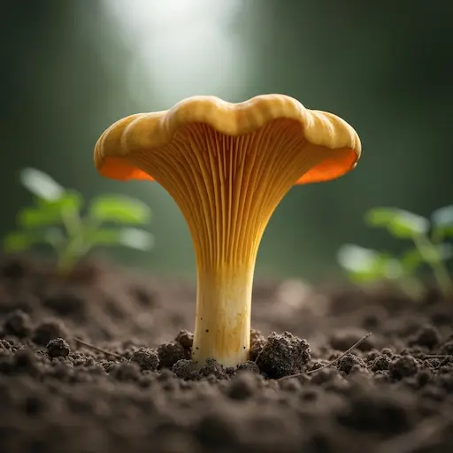 True Chanterelle showing safe characteristics