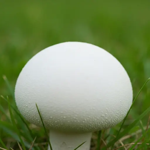Puffball mushroom showing safe characteristics